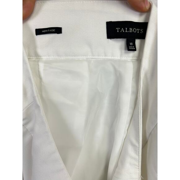 Woman's Talbots Heritage Copped Straight Leg white Dress Pants - Size 18 Formal - Picture 3 of 11